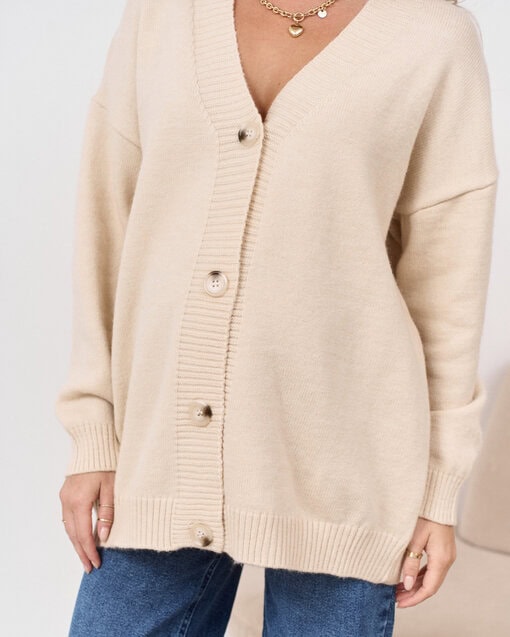 Бежевый удлиненный кардиган с пуговицами Ray — изображение 2