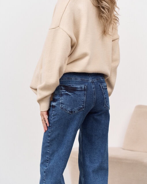 Синие джинсы прямого кроя для будущих мам Vitta — изображение 11