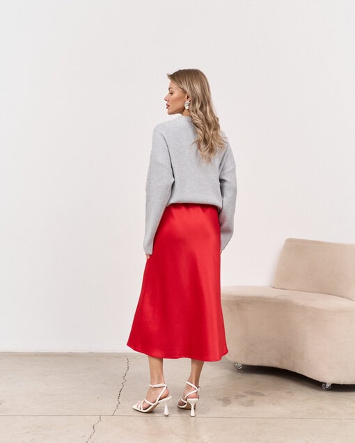 Красная атласная юбка Kate — изображение 10