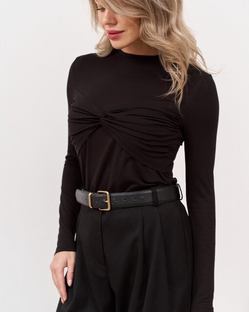 Черный лонгслив для будущих и кормящих мам Soul — изображение 5