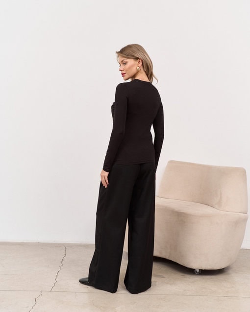 Черный лонгслив для будущих и кормящих мам Soul — изображение 8