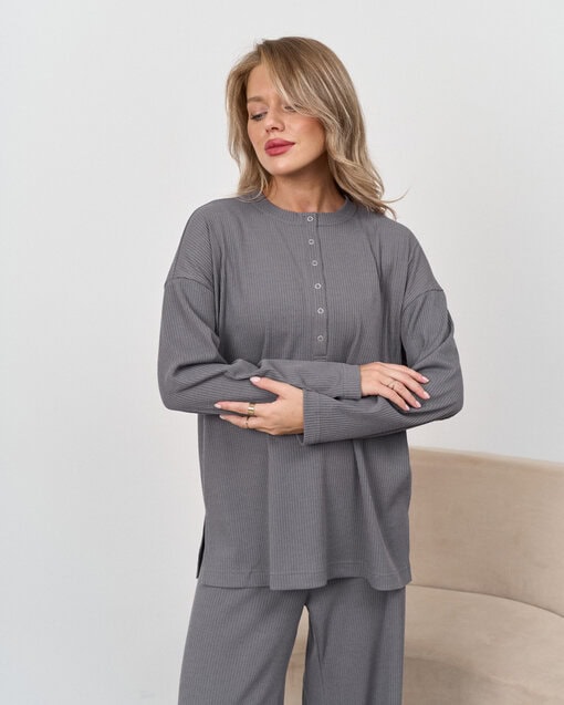 Графитовый джемпер для беременных и кормящих Kardy — изображение 7