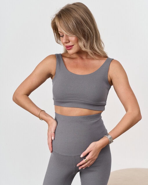 Графитовые леггинсы в рубчик для беременных Kardy New — изображение 2