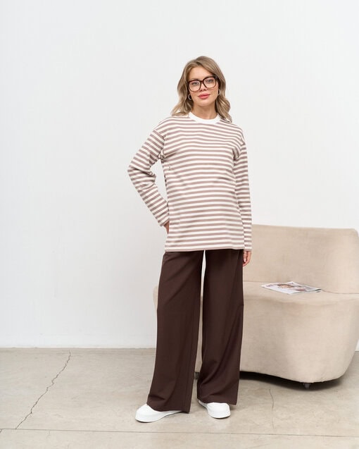 Кофейная тельняшка для будущих и кормящих мам Marina New — изображение 8