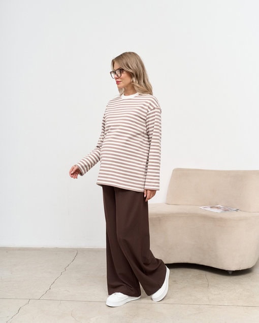 Кофейная тельняшка для будущих и кормящих мам Marina New — изображение 10