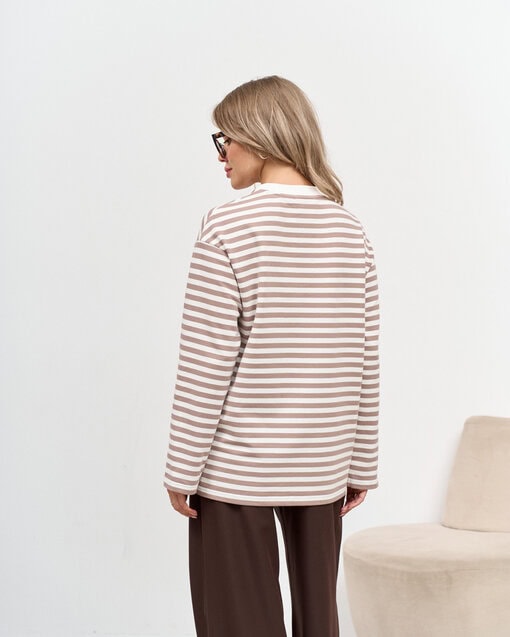 Кофейная тельняшка для будущих и кормящих мам Marina New — изображение 14