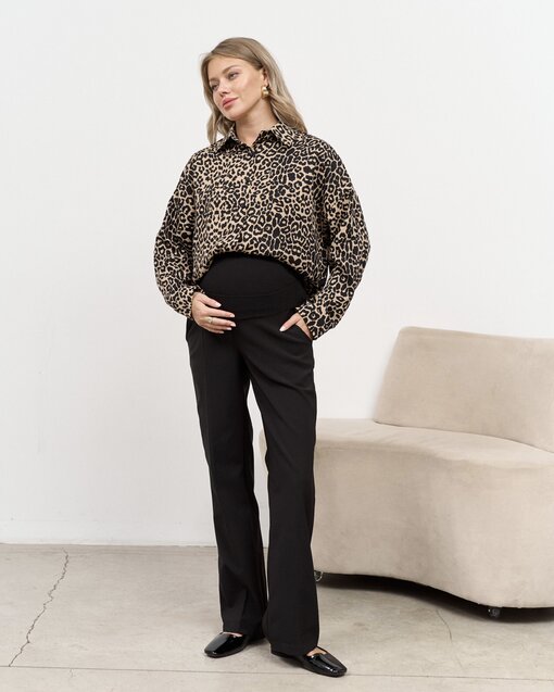 Черные теплые брюки для будущих и кормящих мам Bowie Warm