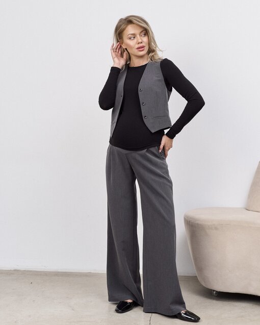 Графитовые брюки-палаццо для будущих мам Osaka