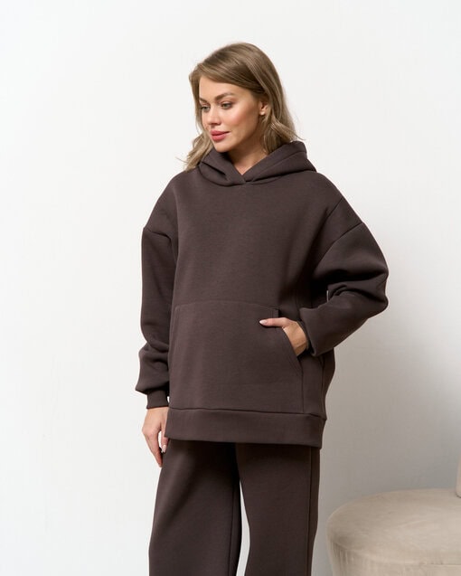 Кофейное теплое худи для будущих и кормящих мам Juna Warm — изображение 7