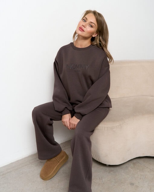 Кофейные теплые брюки для будущих мам Flex Warm — изображение 4