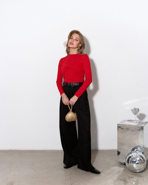 Красный лонгслив для будущих и кормящих мам Soul — изображение 3