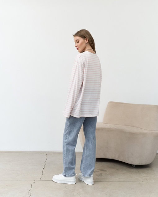 Бело-пудровая тельняшка оверсайз Laguna — изображение 10