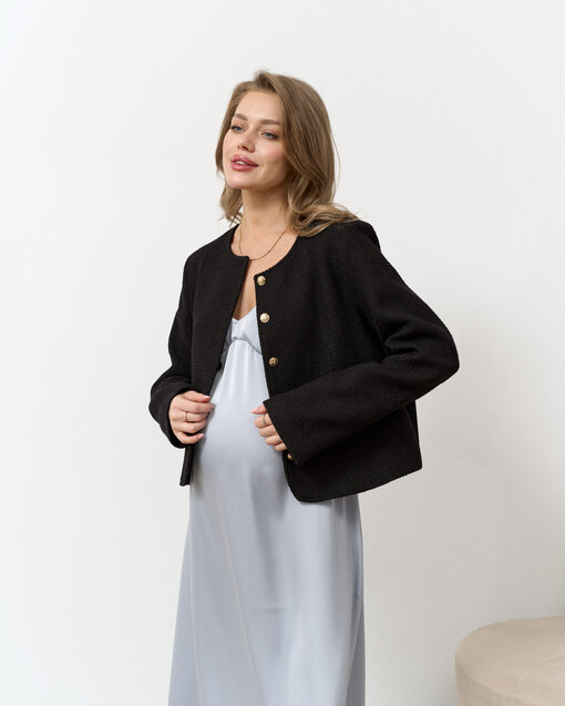 Черный жакет из ткани-букле Gale — изображение 6