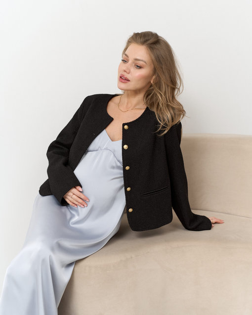 Черный жакет из ткани-букле Gale — изображение 5