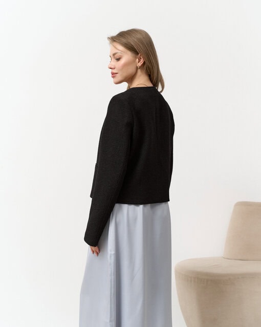 Черный жакет из ткани-букле Gale — изображение 9