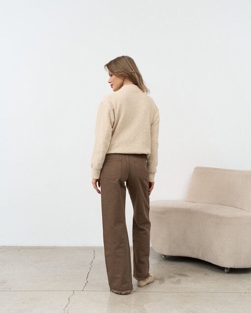 Шоколадные джинсы прямого кроя для будущих мам Tally — изображение 7