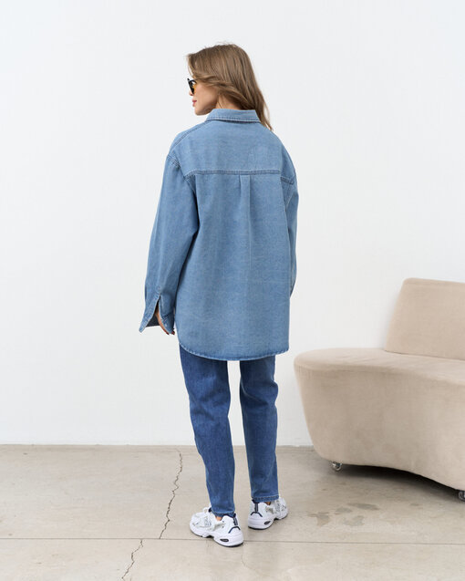 Голубая джинсовая рубашка оверсайз Kansas — изображение 4