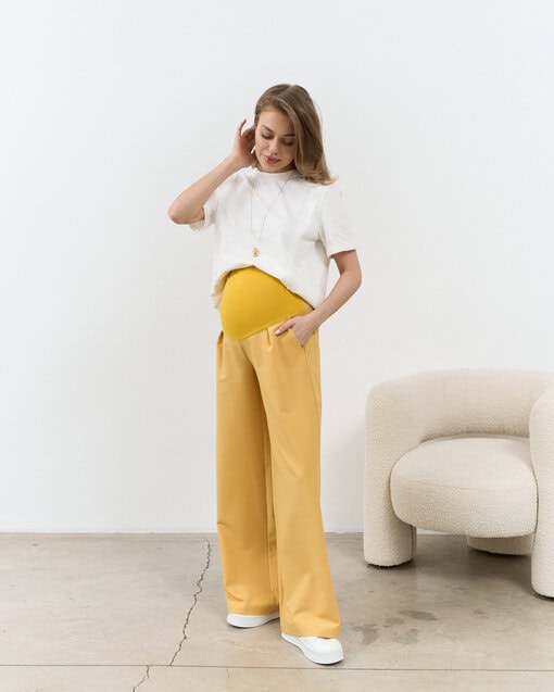 Горчичные брюки-палаццо для будущих мам Osaka — изображение 3