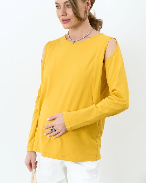 Горчичный лонгслив для будущих и кормящих мам Marco — изображение 6