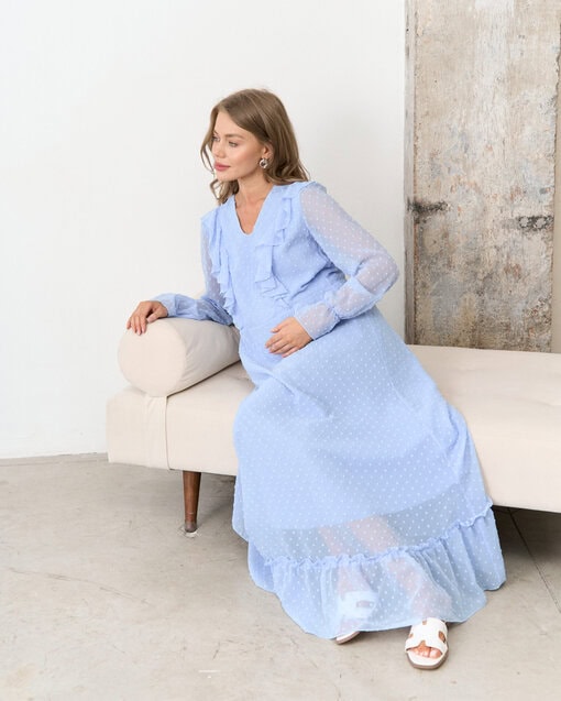 Голубое платье для будущих и кормящих мам Bogema — изображение 6