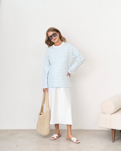 Голубая тельняшка для будущих и кормящих мам Marina New — изображение 5