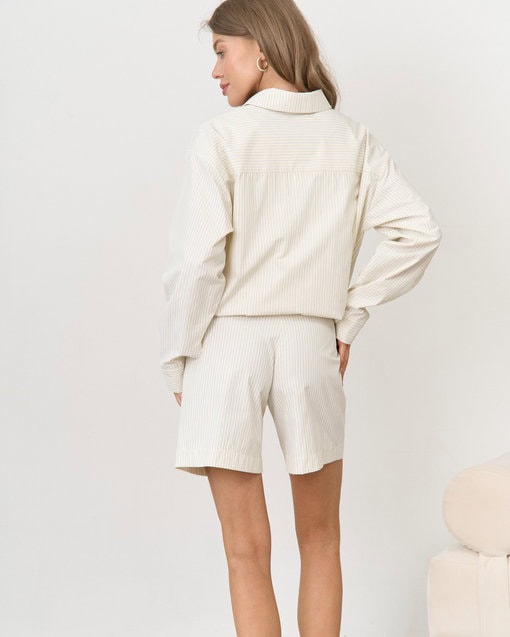 Сливочные шорты в полоску для беременных Darren — изображение 13