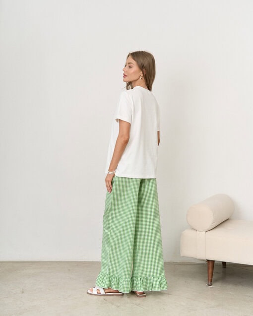 Зеленые брюки в клетку для беременных Siesta — изображение 7