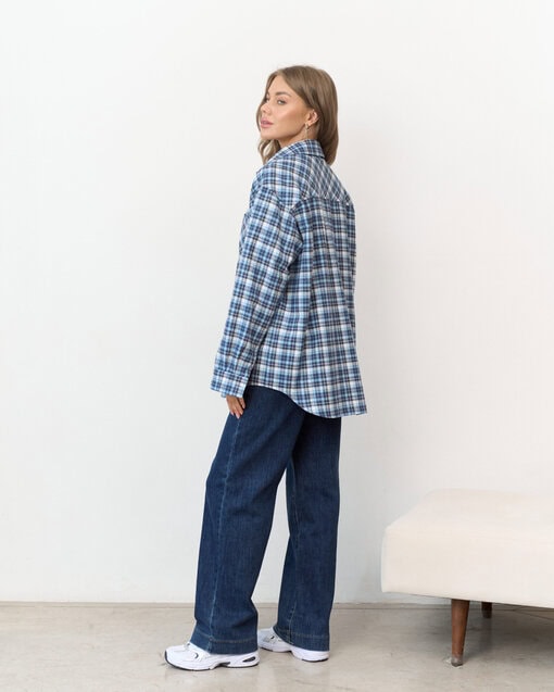 Голубая фланелевая рубашка в клетку Country — изображение 9