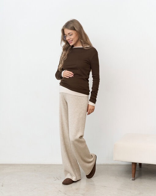 Шоколадный базовый тёплый лонгслив Klark Warm — изображение 9