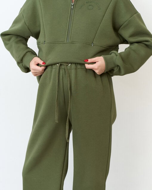 Теплые брюки в цвете хаки для будущих и кормящих мам Trix Warm — изображение 2