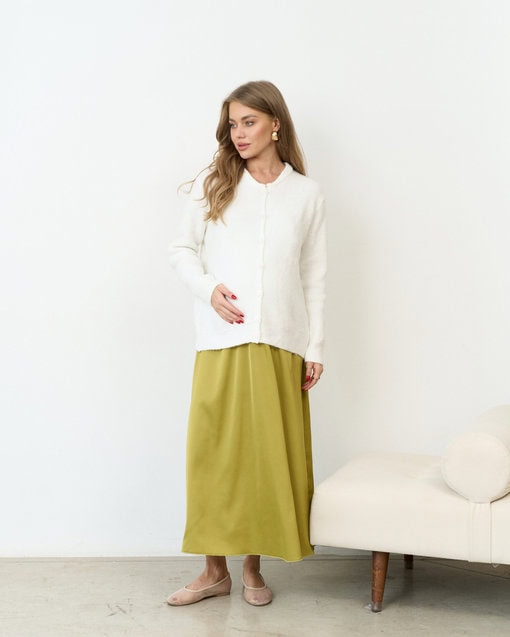 Молочный пушистый кардиган на пуговицах Megan — изображение 3