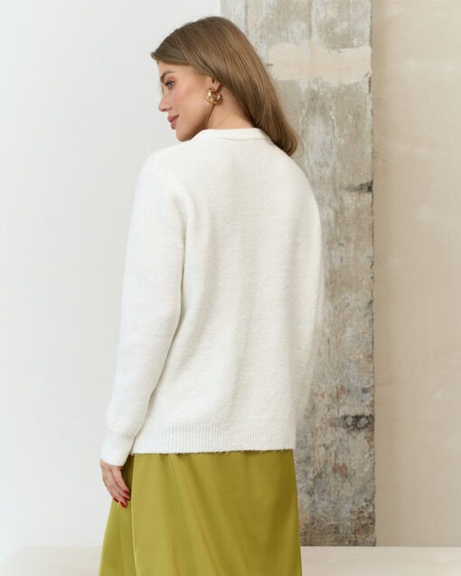 Молочный пушистый кардиган на пуговицах Megan — изображение 10