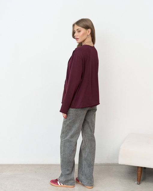 Сливовый лонгслив для будущих и кормящих мам Agata — изображение 11