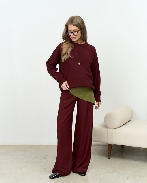 Зеленая вязаная косынка Wolly — изображение 3