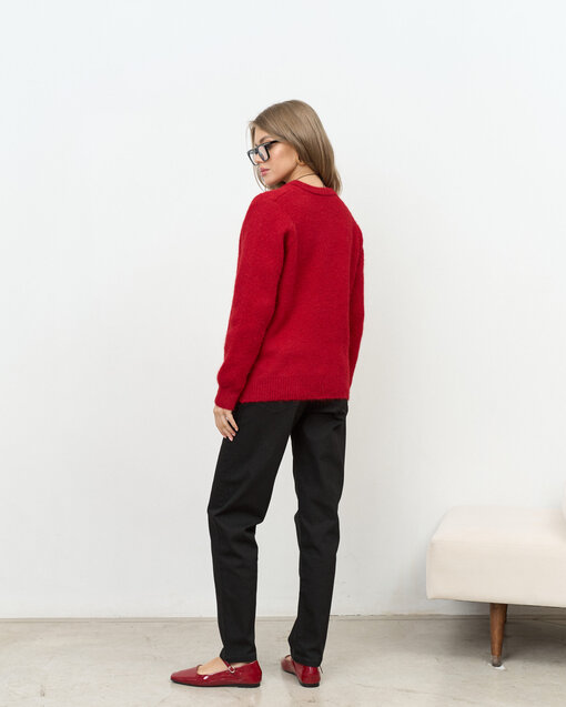 Красный пушистый кардиган на пуговицах Megan — изображение 6