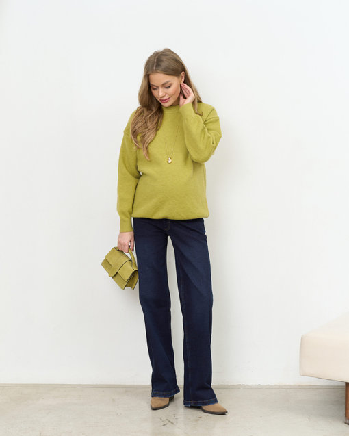 Темно-синие джинсы прямого кроя для будущих мам Vitta — изображение 7