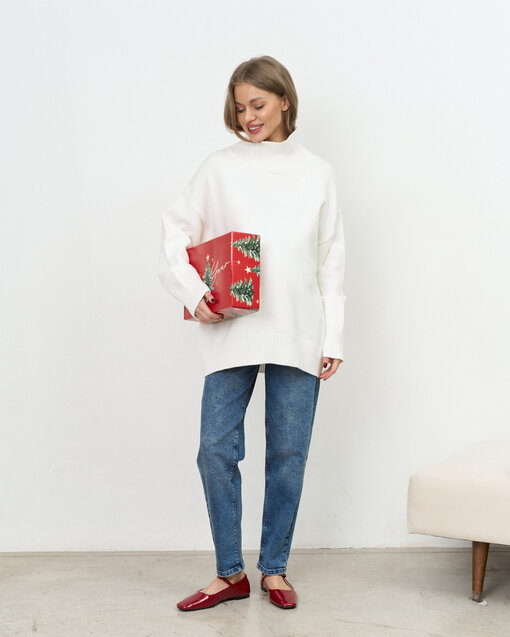 Белый свитер с высоким горлом Shamoni NEW — изображение 4