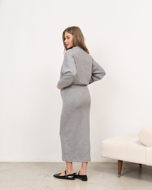 Темно-серая теплая юбка для будущих и кормящих мам Trendy — изображение 6