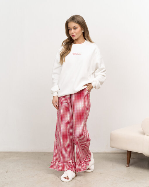 Красные брюки в клетку для беременных Siesta — изображение 7