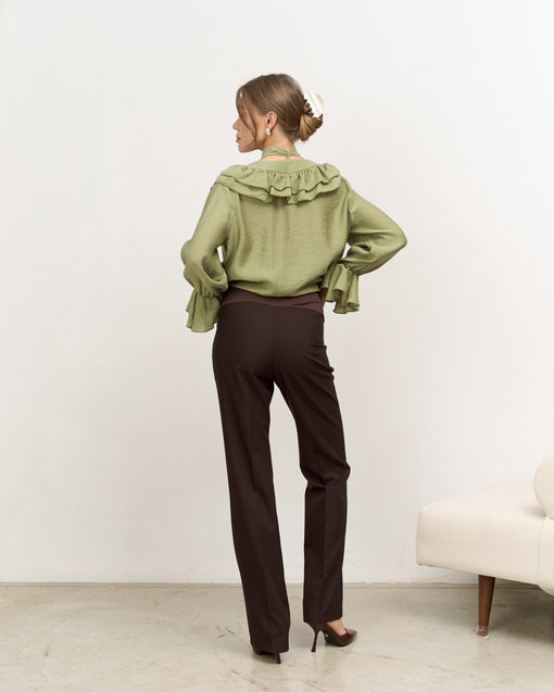 Шоколадные слим-брюки для будущих мам Street — изображение 9