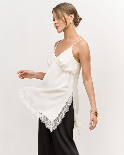 Молочный топ Lulu с кружевом и секретами для ГВ