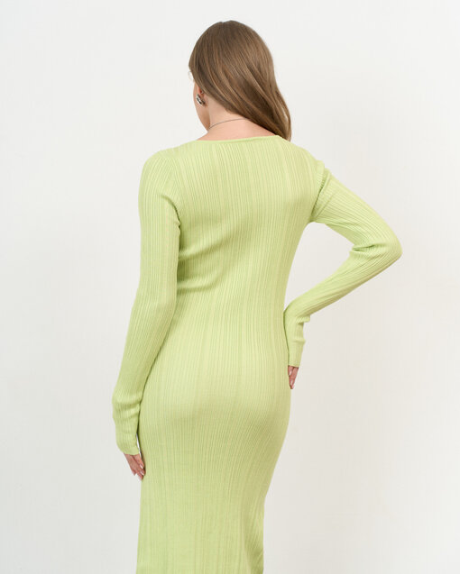 Макси-платье в цвете лайм из ткани в рубчик Everly — изображение 14