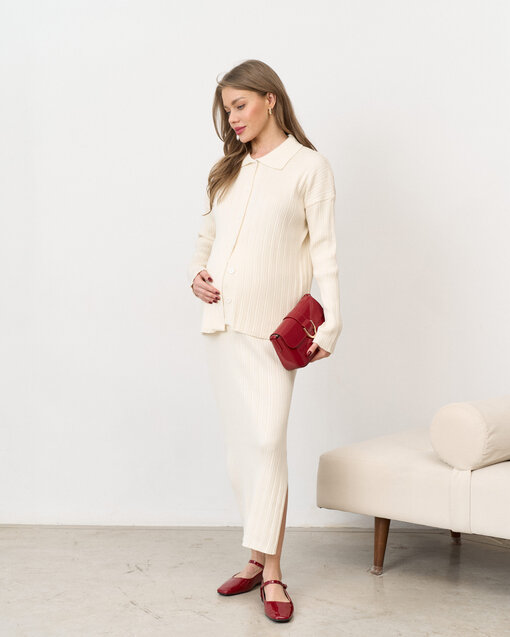 Кремовый костюм с юбкой и кардиганом Dove — изображение 3