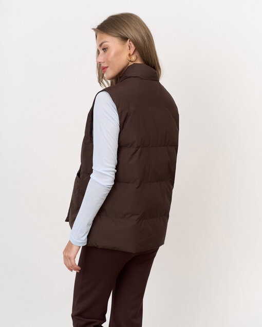 Шоколадный тёплый жилет с поясом Juniper — изображение 12