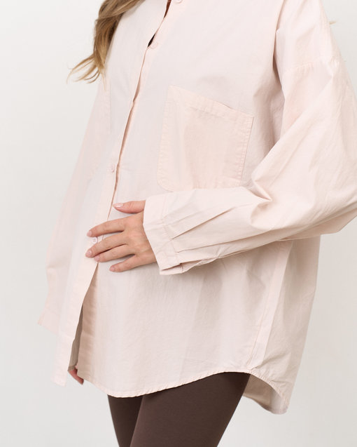 Пудровая хлопковая рубашка-оверсайз Willow — изображение 2