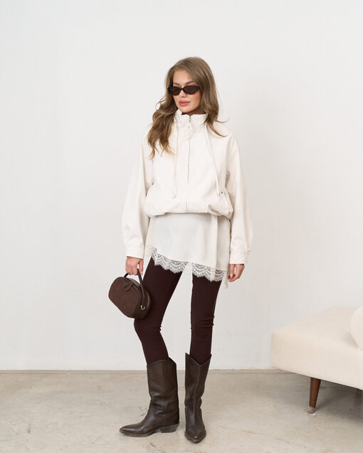 Молочная укороченная ветровка Cherry — изображение 5