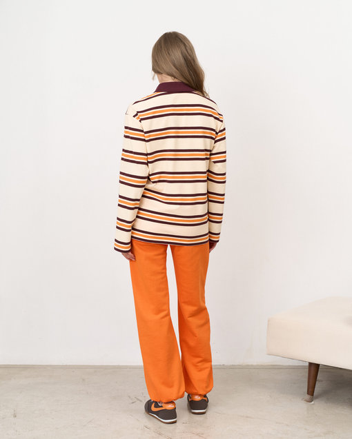 Оранжевое поло в полоску для будущих и кормящих мам Tracy — изображение 11