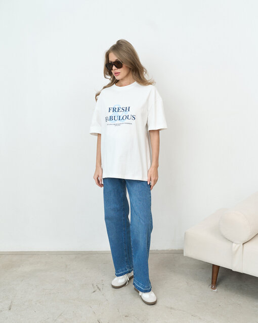 Белая оверсайз-футболка Fresh & Fabulous — изображение 6