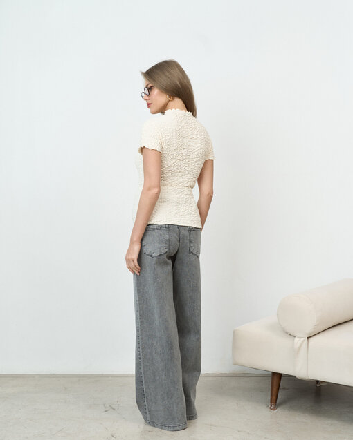 Серые джинсы широкого кроя для будущих мам Sienna — изображение 4