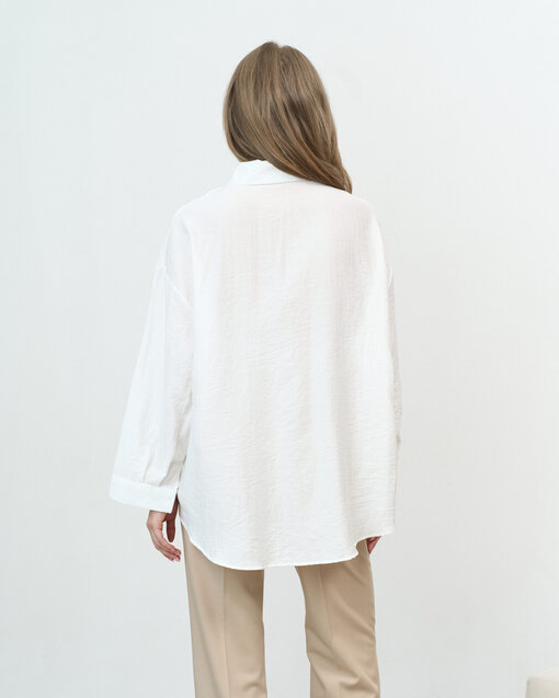Белая блуза свободного кроя Silky — изображение 11
